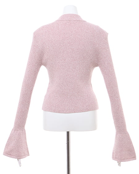 INGNI（イング） メランジフレアスリーブリブニット ﾋﾟﾝｸ