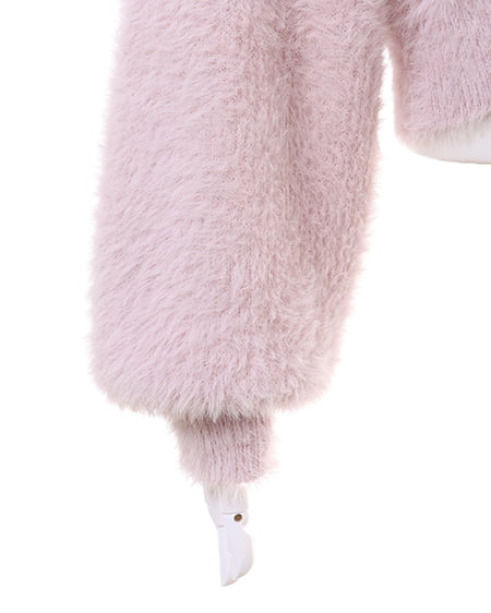 INGNI(イング) Backリボンフェザーヤーンニット ピンク