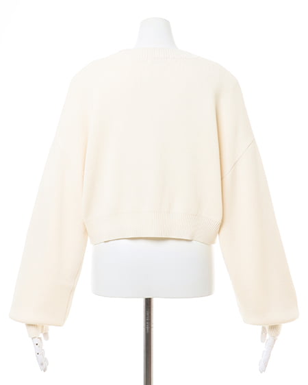 INGNI(イング) イニシャル刺しゅうロゴニット アイボリー