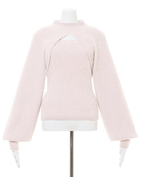 INGNI（イング） デコルテオープンフェザーヤーンニット ﾋﾟﾝｸ