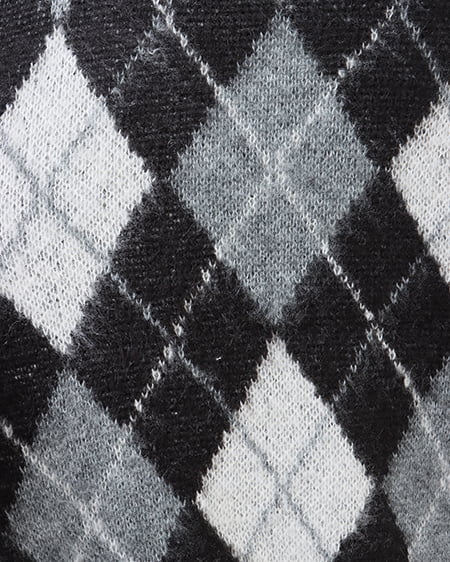 INGNI(イング) アーガイル柄シャギーニット クロ