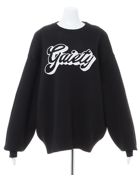 INGNI(イング) 配色ロゴチュニックニット クロ