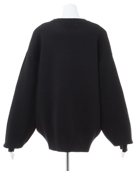 INGNI(イング) 配色ロゴチュニックニット クロ