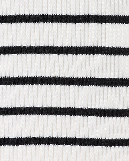 INGNI(イング) タートルネック胸刺しゅうリブニット ボーダー