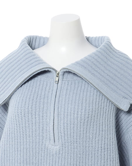 INGNI(イング) ビッグカラーもちもち畦ニット ブルー