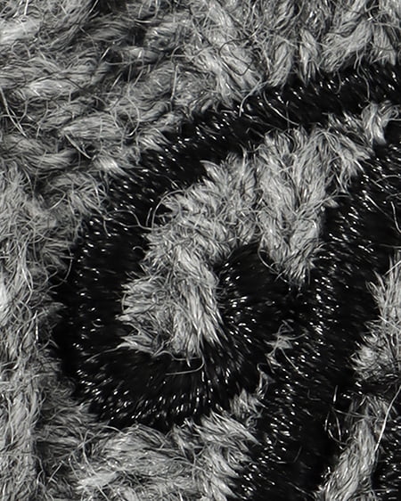 INGNI(イング) ケーブル胸刺しゅう配色ポロニット グレー/クロ