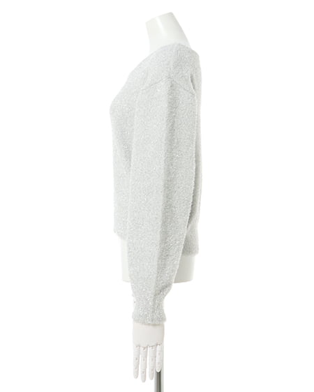 INGNI(イング) Vネックフェザーヤーンラメニット アイボリー