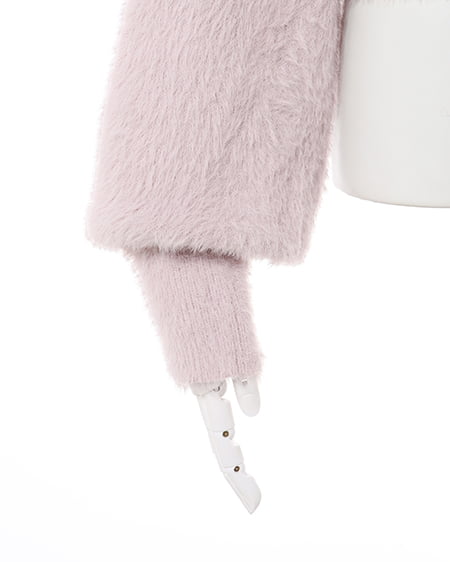 INGNI(イング) フェザーヤーンカシュクールクロップドニット ピンク