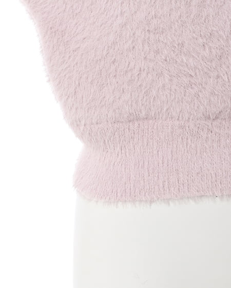 INGNI(イング) フェザーヤーンカシュクールクロップドニット ピンク