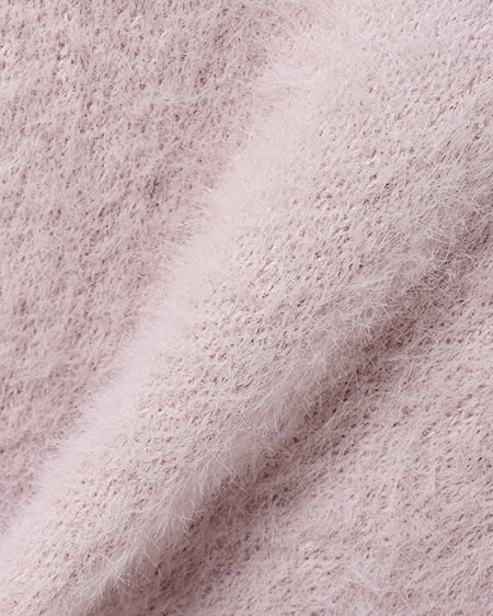 INGNI(イング) フェザーヤーンカシュクールクロップドニット ピンク