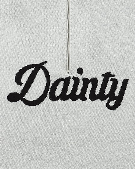 INGNI(イング) ハーフジップロゴニット グレー/クロ