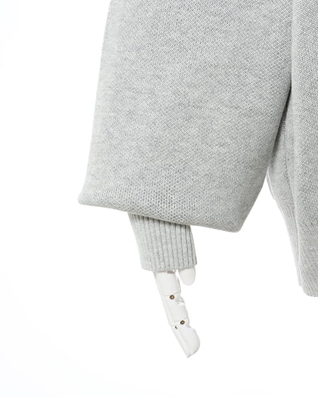 INGNI(イング) ハーフジップロゴニット グレー/クロ