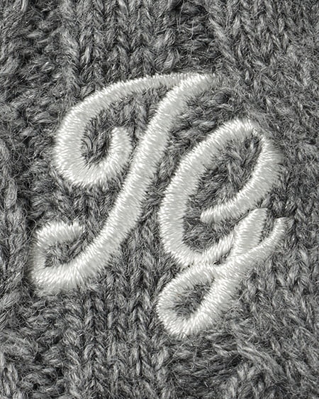 INGNI(イング) 襟ラインケーブルポロニット グレー/オフホワイト