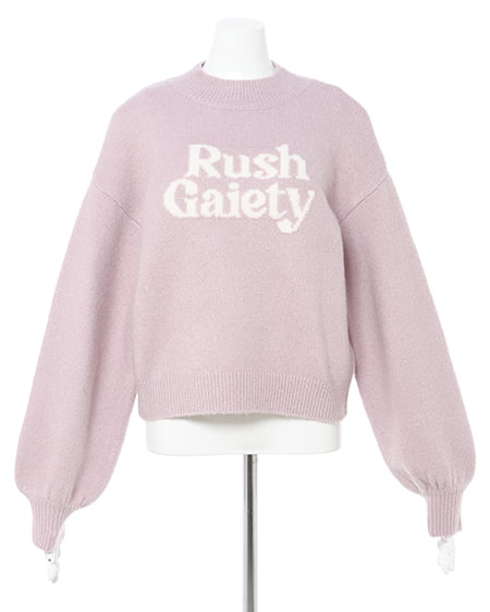 INGNI(イング) もちもちジャガードロゴニット ピンク/アイボリー