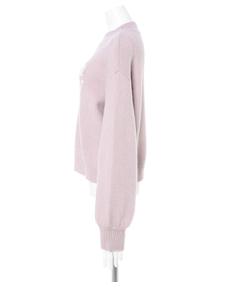 INGNI(イング) もちもちジャガードロゴニット ピンク/アイボリー