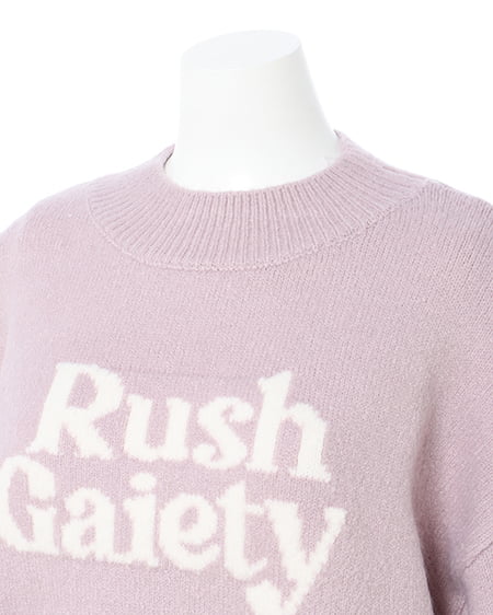 INGNI(イング) もちもちジャガードロゴニット ピンク/アイボリー