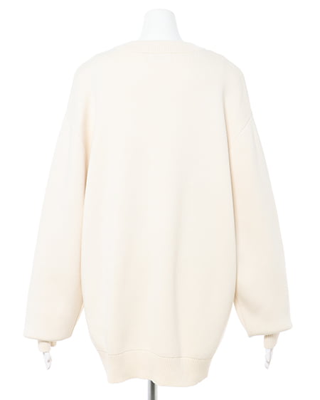 INGNI（イング） クルーネックイニシャル刺しゅうチュニックニット ｱｲﾎﾞﾘｰ
