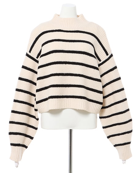 INGNI(イング) モックネックニット ボーダー