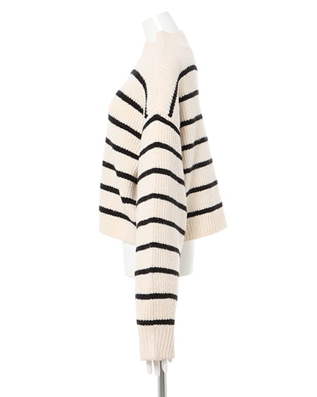 INGNI(イング) モックネックニット ボーダー