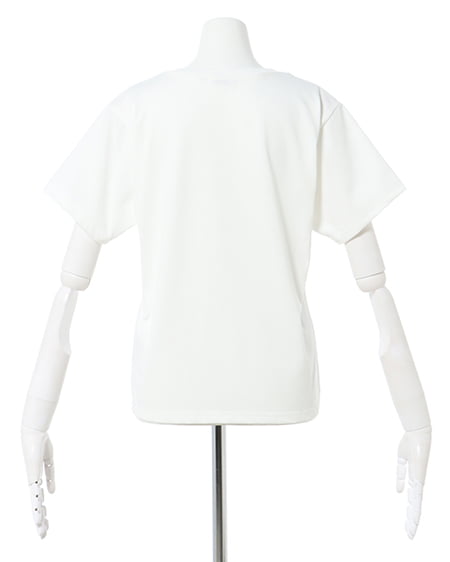 INGNI(イング) ふくれ刺しゅう装飾ロゴTシャツ オフホワイト/クロ