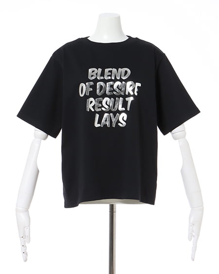 INGNI（イング） 箔プリントロゴTシャツ ｸﾛ