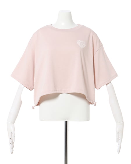 INGNI（イング） 裾ドロストBackハートショートTシャツ ﾋﾟﾝｸ