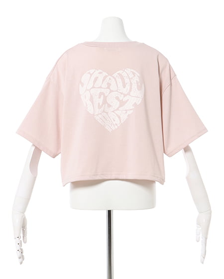 INGNI（イング） 裾ドロストBackハートショートTシャツ ﾋﾟﾝｸ