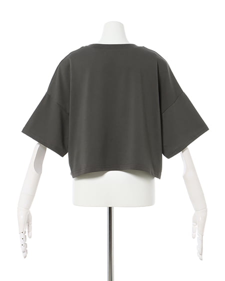 INGNI（イング） カレッジロゴショートTシャツ／Ａ ﾁｬｺｰﾙｸﾞﾚｰ