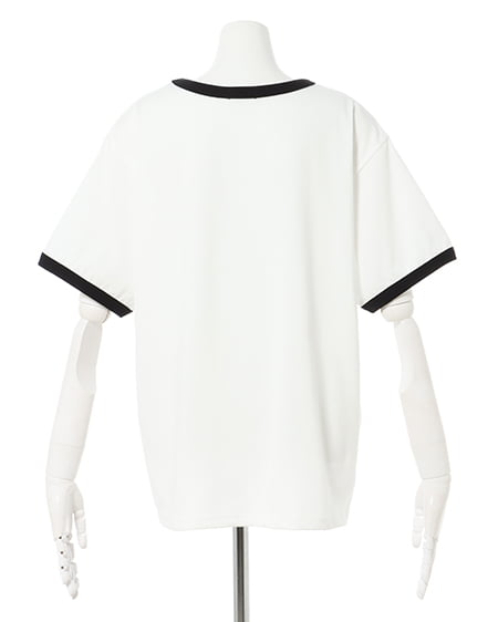 INGNI（イング） リンガーロゴTシャツ ｵﾌﾎﾜｲﾄ/ｸﾛ