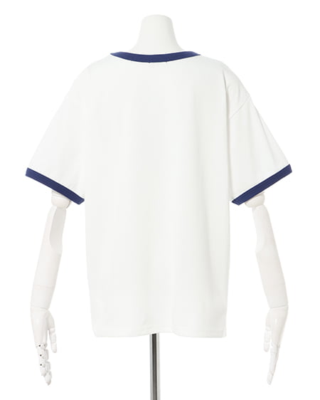 INGNI（イング） リンガーロゴTシャツ ｵﾌﾎﾜｲﾄ/ﾌﾞﾙｰ