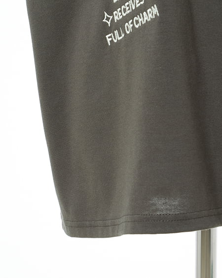 INGNI（イング） ロゴ飛ばしTシャツ ﾁｬｺｰﾙｸﾞﾚｰ