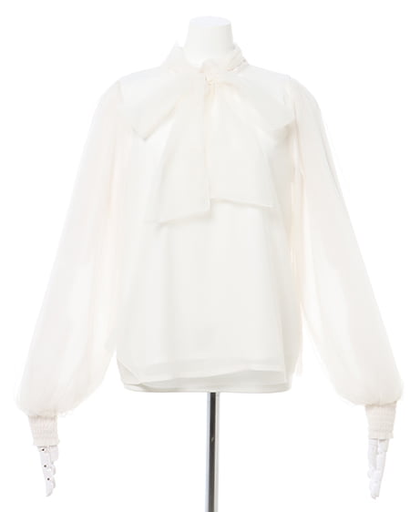 INGNI(イング) チュールボウタイブラウス オフホワイト