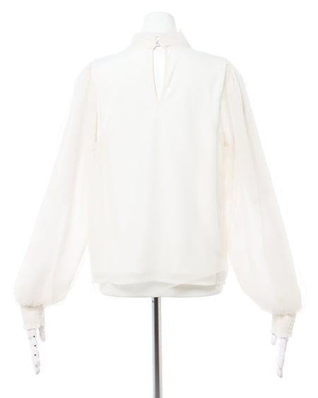 INGNI(イング) チュールボウタイブラウス オフホワイト