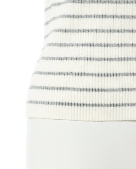 INGNI(イング) オフショルフレアスリーブニット オフホワイト/グレー