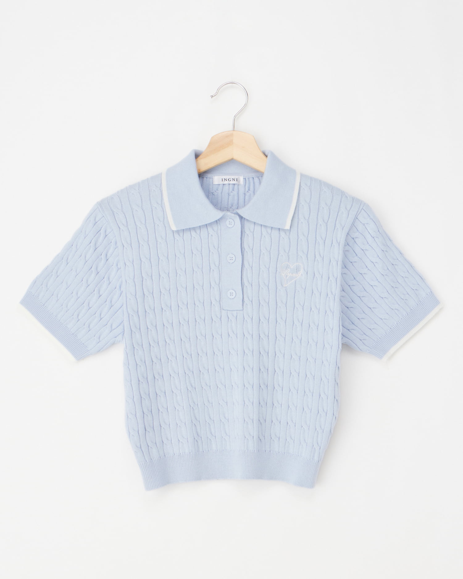 胸刺しゅう半袖ポロニット（ＯＵＴＬＥＴ）