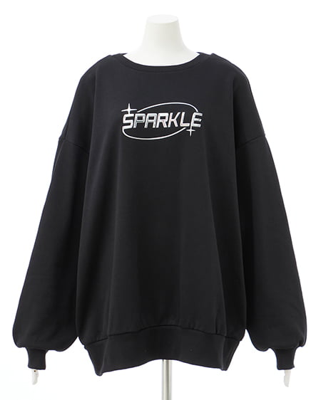 INGNI(イング) メタルロゴスウェットトップス クロ