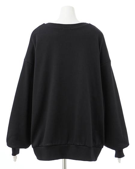 INGNI(イング) メタルロゴスウェットトップス クロ