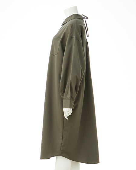 INGNI（イング） バックレースアップロングシャツ ｶｰｷ