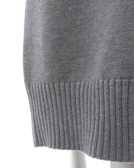 INGNI(イング) モックネックBackスリットニットワンピース グレー