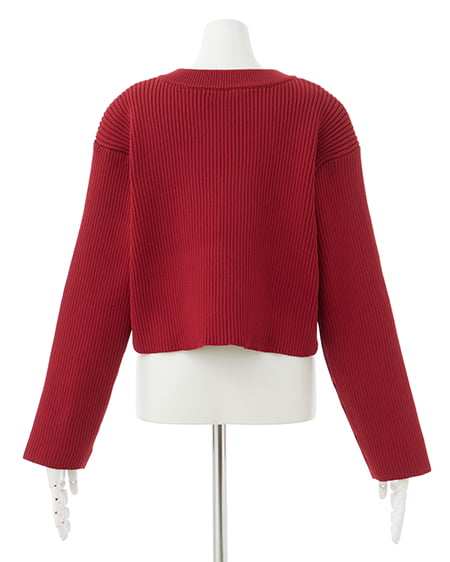 INGNI（イング） ショート丈クルーネックスポンディッシュジップニットカーディガン ﾎﾞﾙﾄﾞｰ