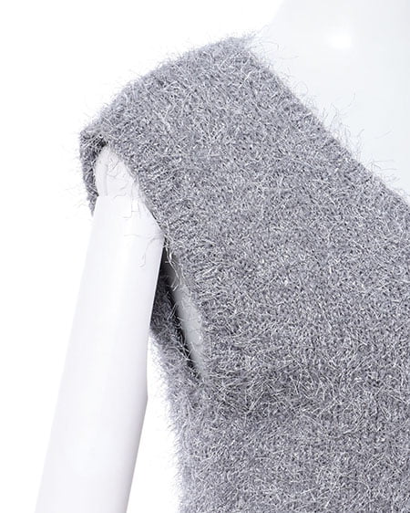 INGNI（イング） ラメフェザーニットベスト／A ｸﾞﾚｰ/A