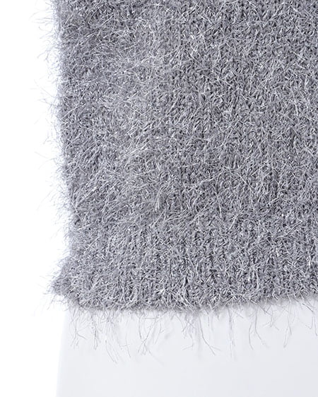 INGNI（イング） ラメフェザーニットベスト／A ｸﾞﾚｰ/A