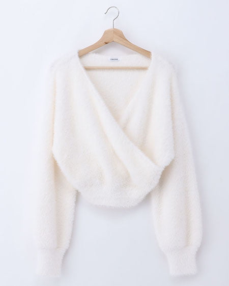 【WEB限定】フェザーカシュクールニット