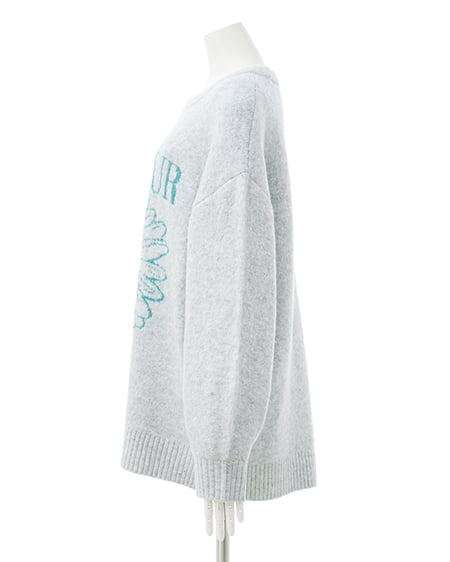 INGNI(イング) 花柄ジャガードニット/A グレー/グリーン