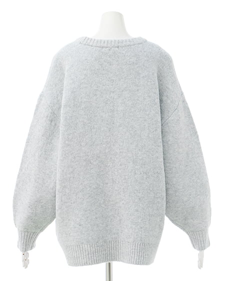 INGNI(イング) 花柄ジャガードニット/A グレー/グリーン