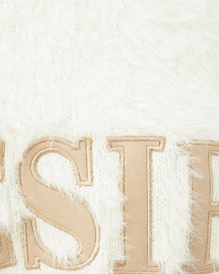 INGNI（イング） ショート丈フェザー貼付ロゴニット ｱｲﾎﾞﾘｰ/ﾍﾞｰｼﾞｭ