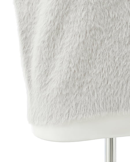 INGNI(イング) ショート丈フェザー貼付ロゴニット グレー/オフホワイト