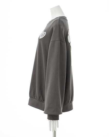 INGNI(イング) Back貼付ハートスウェットチュニック チャコールグレー