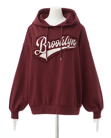 INGNI(イング) 貼付ロゴパーカー ボルドー