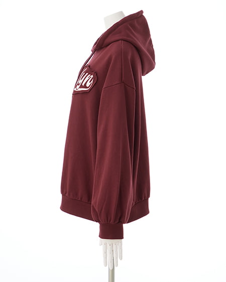 INGNI(イング) 貼付ロゴパーカー ボルドー